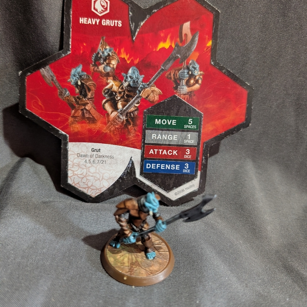 Heroscape Heavy Gruts Grut Dawn Of Darkness 1 Figure And Card.